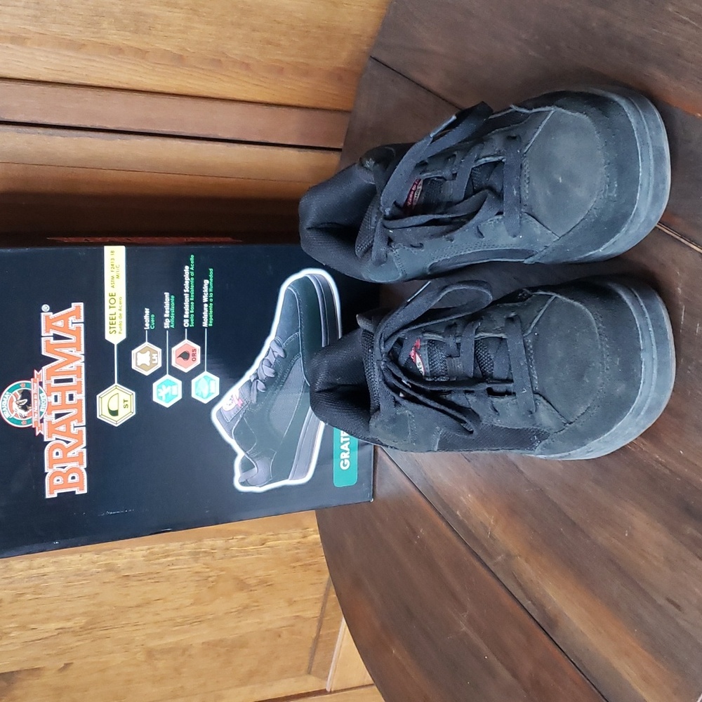 Brahma GRATE Suede Leather Steel Toe Shoes Sz 8